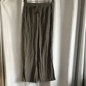 Womens Casual Drawstring Pants - Olive Green